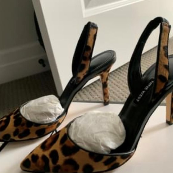 Nine West Leopard Pointy Toe Slingbacks - Picture 4 of 6
